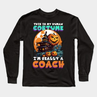 Halloween Coach Shirt | Human Costume I'm Coach Long Sleeve T-Shirt